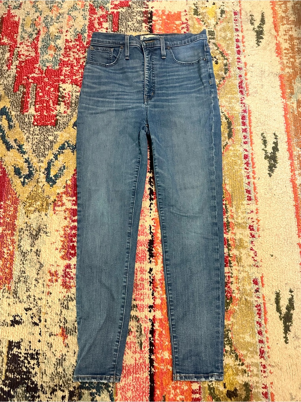 💰Madewell Medium Wash Slim Straight Jeans 11” High Rise Size 29